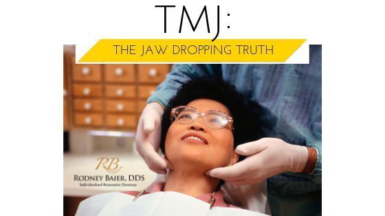 Woman with jaw pain from a TMJ disorder